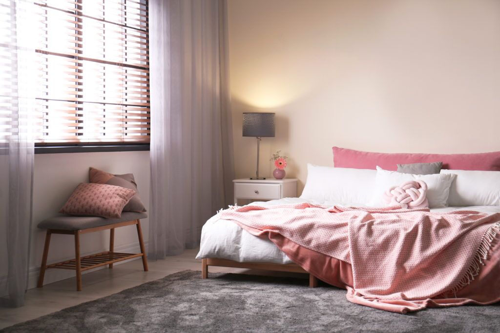 trendy pink bedroom